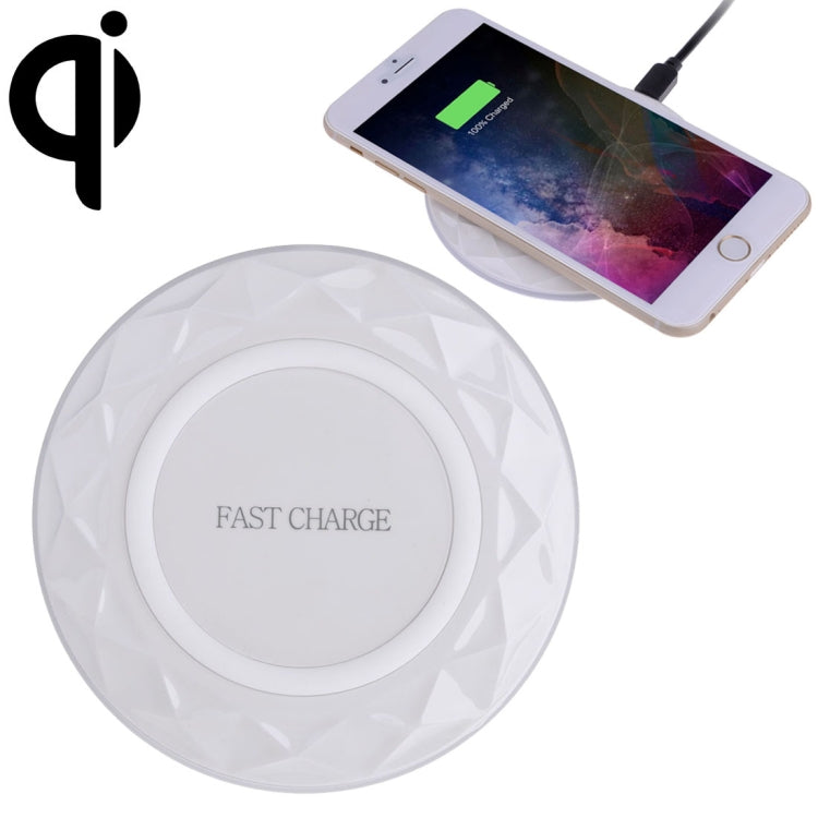 Chargeur rapide sans fil vertical de charge du support QI de téléphone  portable d'alliage d'aluminium blanc