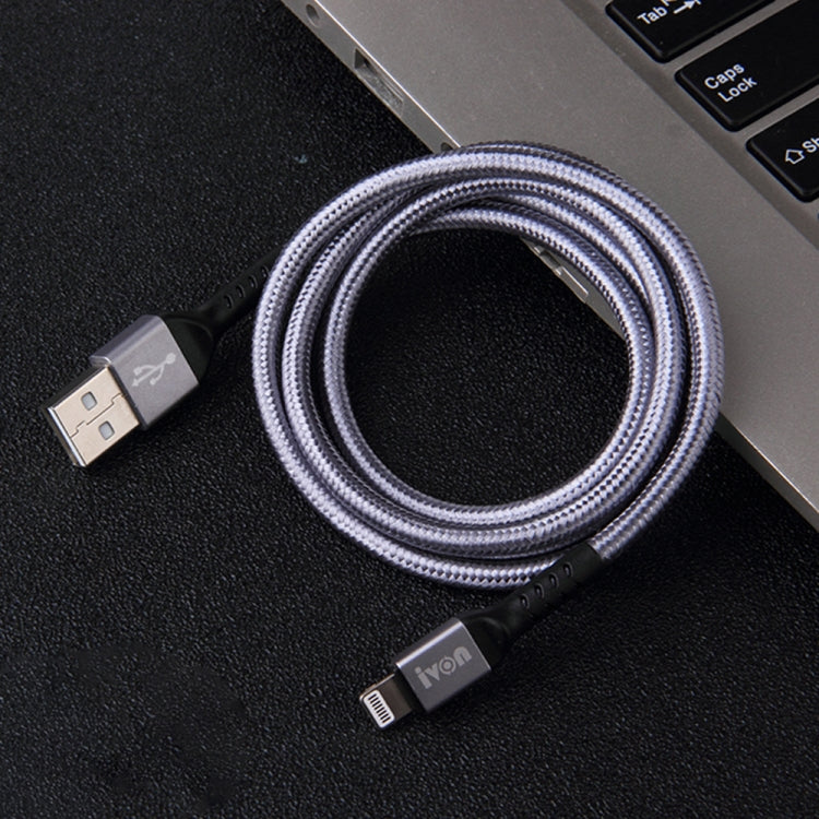 Ivon CA89 2.1A USB à micro USB tresse câble de charge rapide, longueur de  câble: 1m (gris)