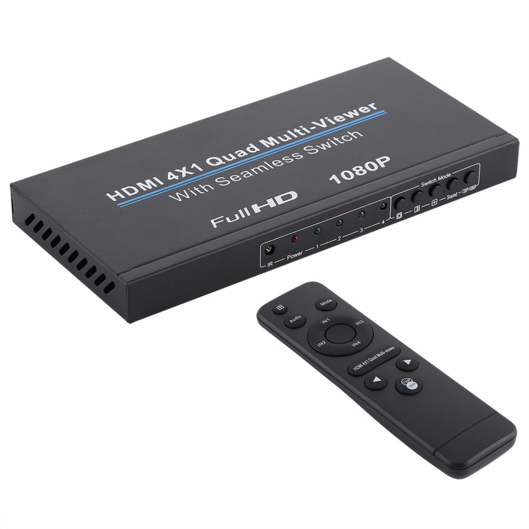 Quad Multi Viewer 4x1 Seamless HDMI Switch With HDMI Output Full
