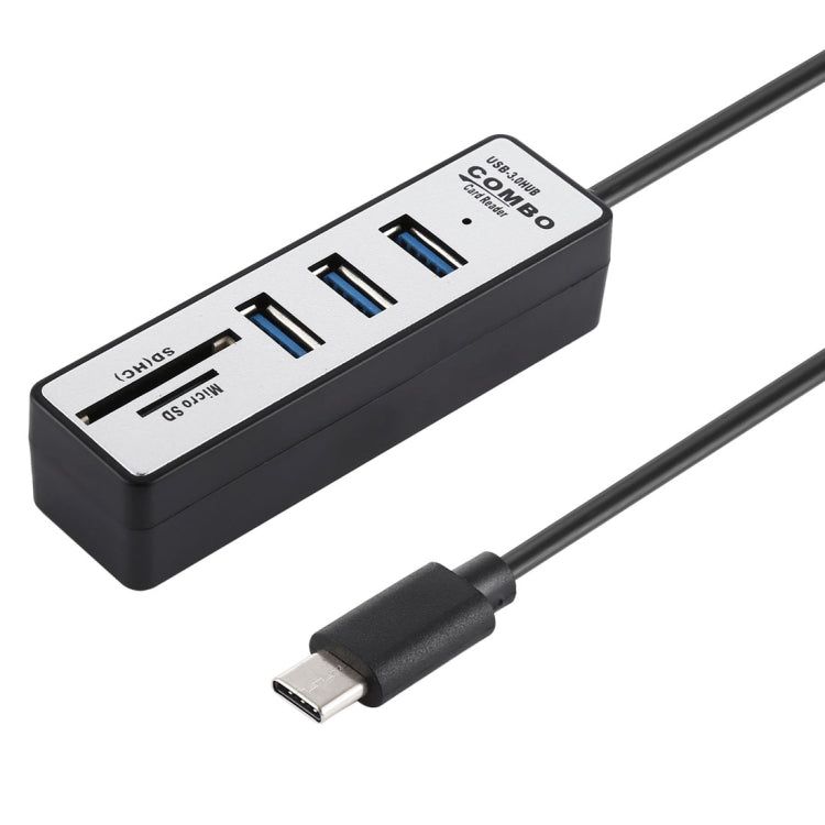 Lecteur de carte TF/SD 2 en 1 + 3 ports USB 3.0 vers USB-C/Type-C Conv