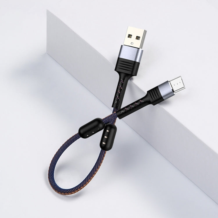 CABLE NYLON TRENZADO TIPO USB-C A USB-C CARGA RAPIDA 5.0A 1.2M NEGRO