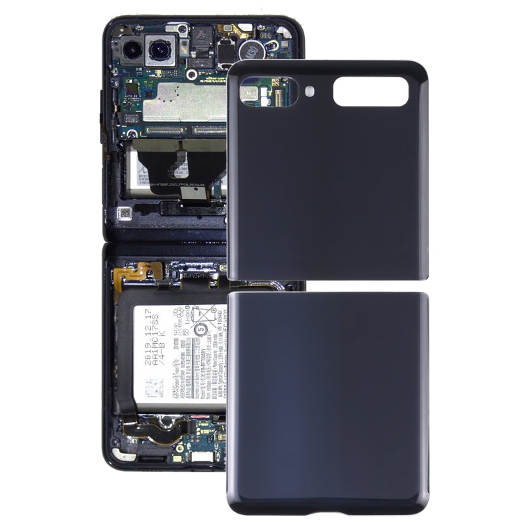 Back Glass Battery Cover for Samsung Galaxy Z Flip 4G SM-F700 (Black)