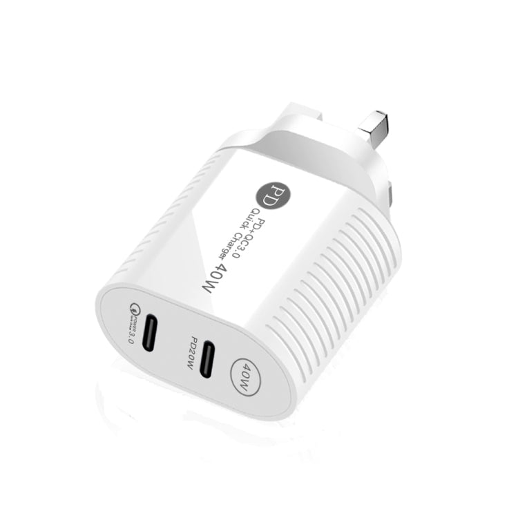 Chargeur RAPIDE 40W Dual PUT PD/TYPE-C pour IPHONE/IPAD Series UK Plug