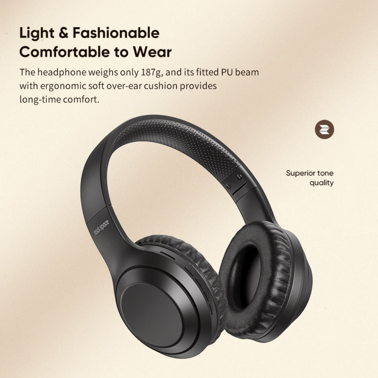 ROCK Space O2 HiFi Bluetooth 5.0 Wireless Headphones with Mic Support TF Card White