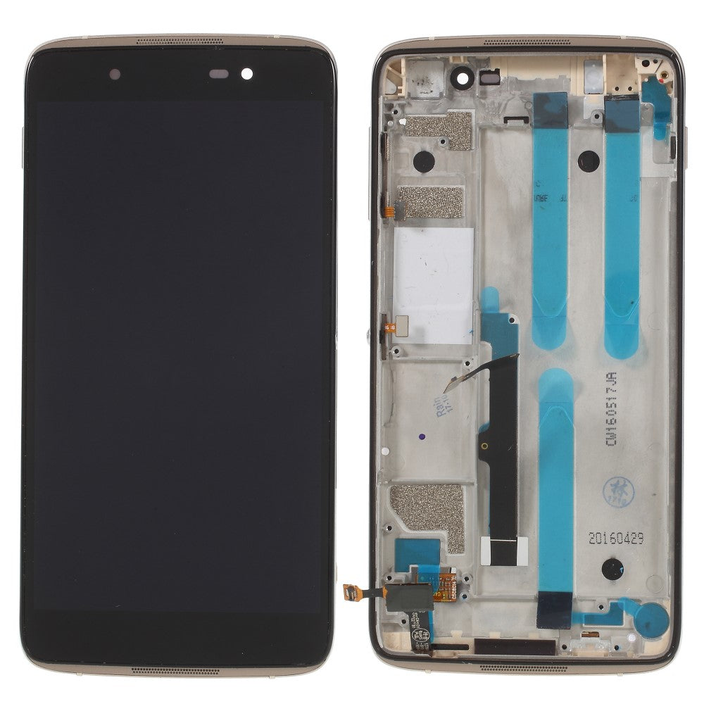 Ecran complet LCD + Tactile + Châssis Alcatel One Touch Idol 4 LTE 6055 Or