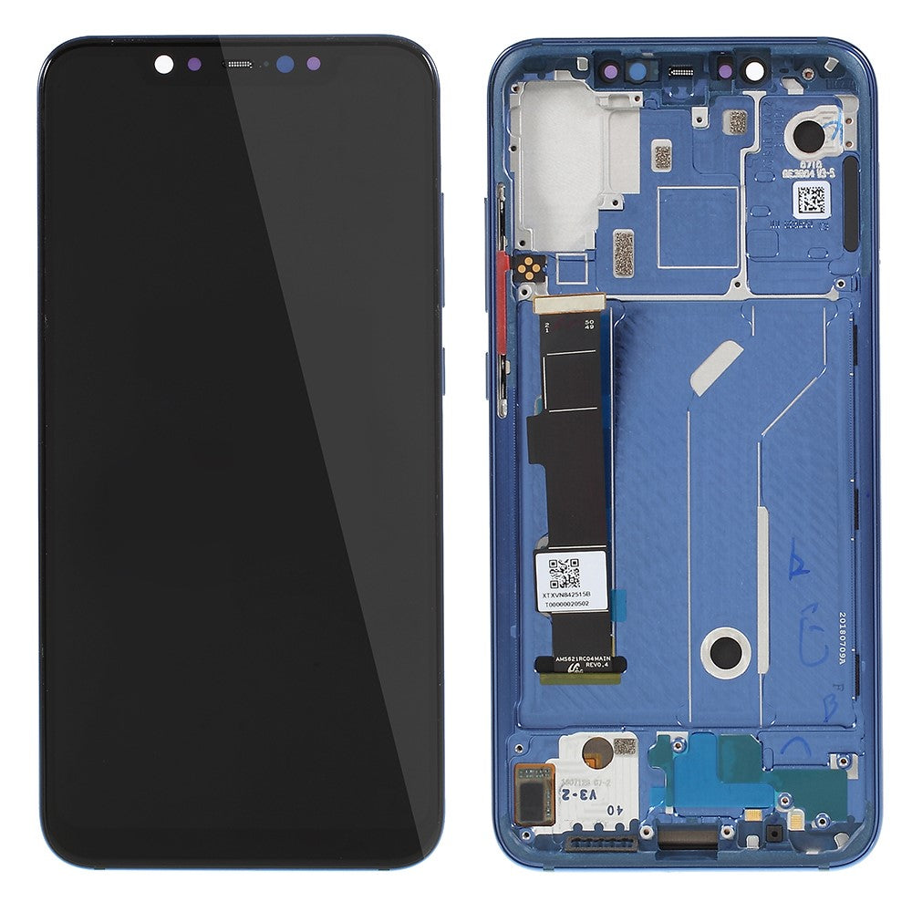 Ecran Complet LCD + Tactile + Châssis Xiaomi MI 8 (6.21) Bleu