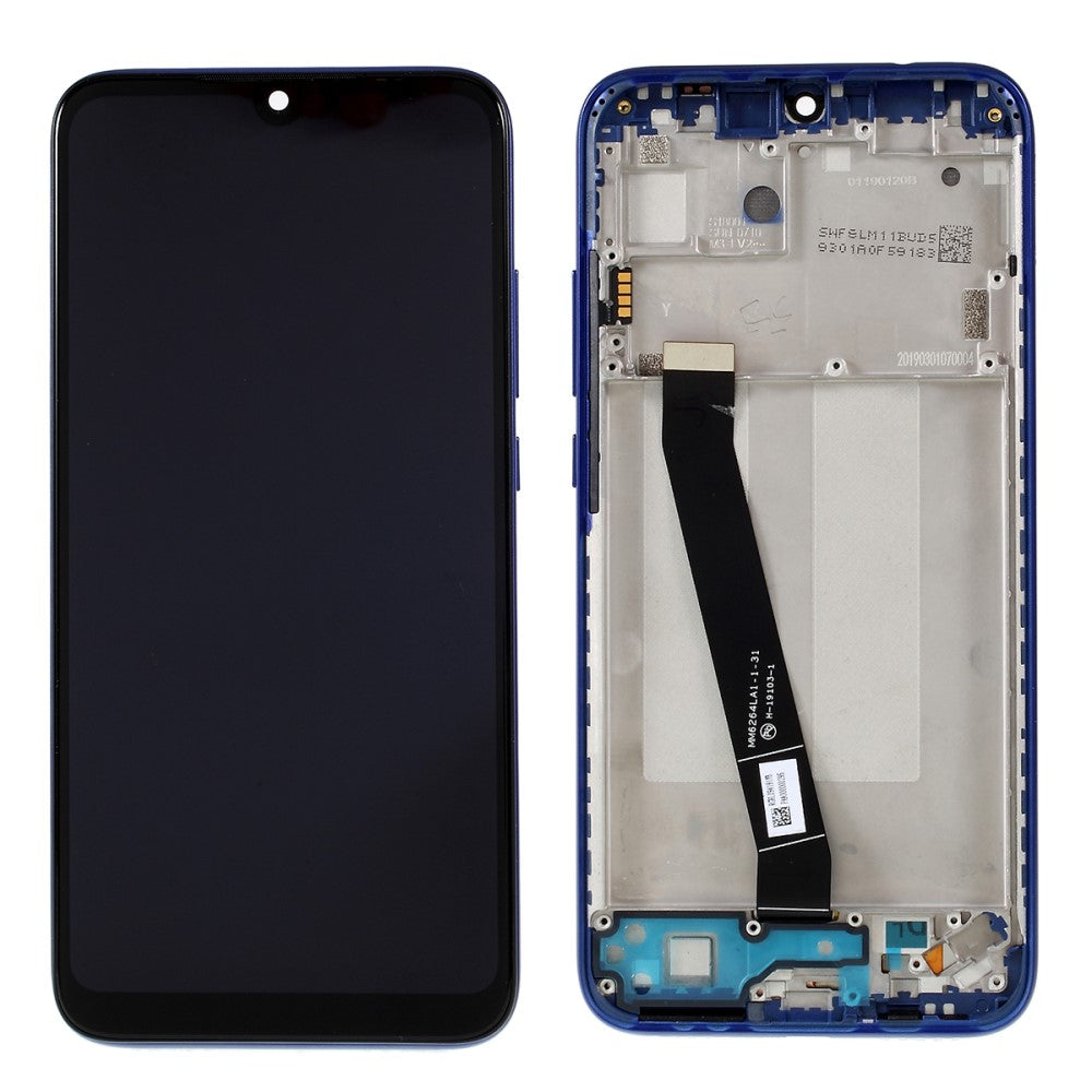Ecran Complet LCD + Tactile + Châssis Xiaomi Redmi 7 Bleu
