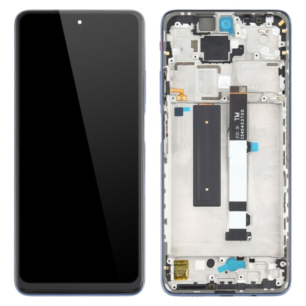 LCD Screen + Touch + Frame Xiaomi Redmi Note 9 Pro 5G / MI 10T Lite 5G Gray
