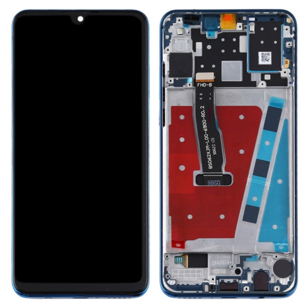 Ecran Complet LCD + Tactile + Châssis Huawei P30 Lite (Caméra 48MP) Bleu