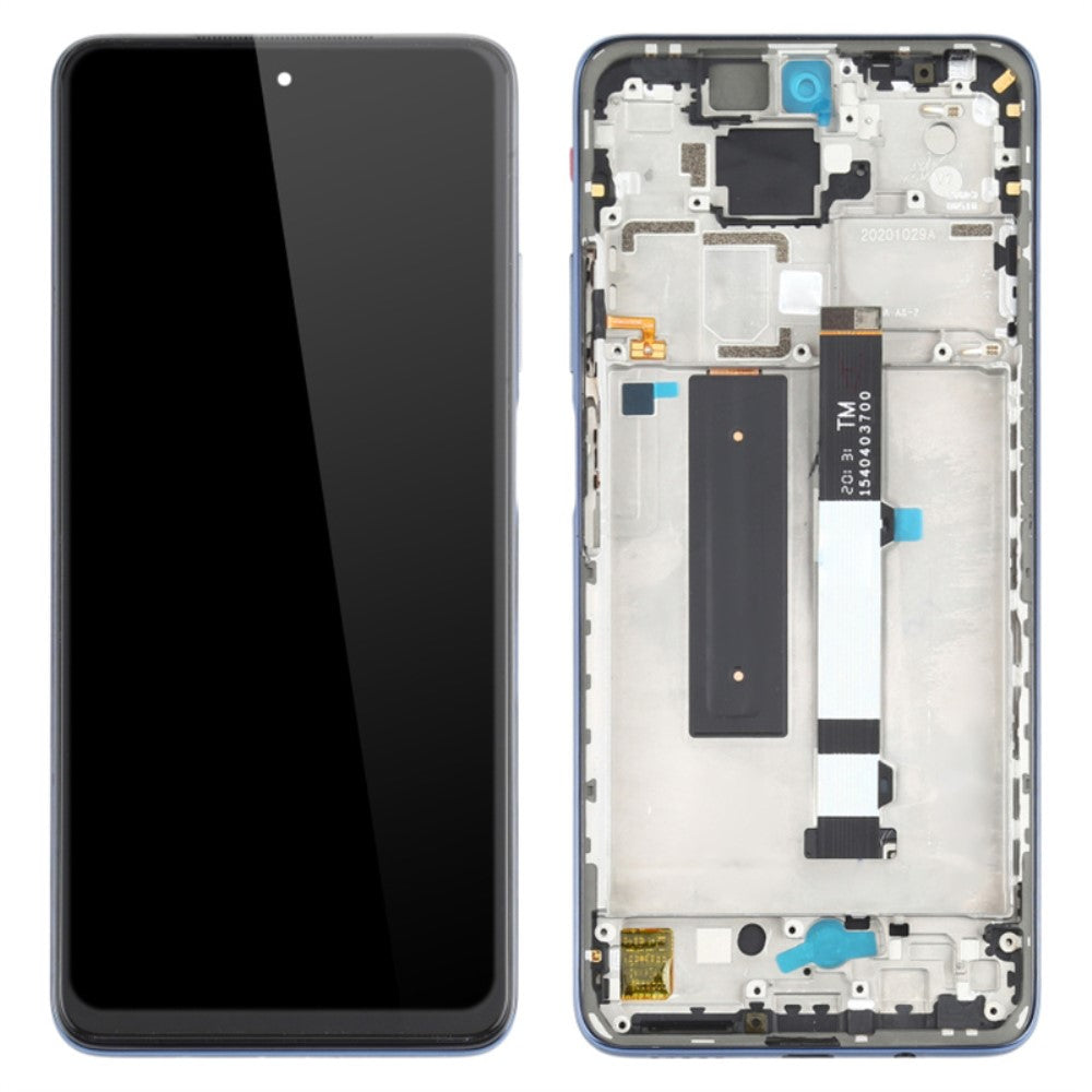 Écran complet + Tactile + Cadre Xiaomi Redmi Note 9 Pro 5G M2007J17C / Mi 10T Lite 5G M2007J17G Bleu