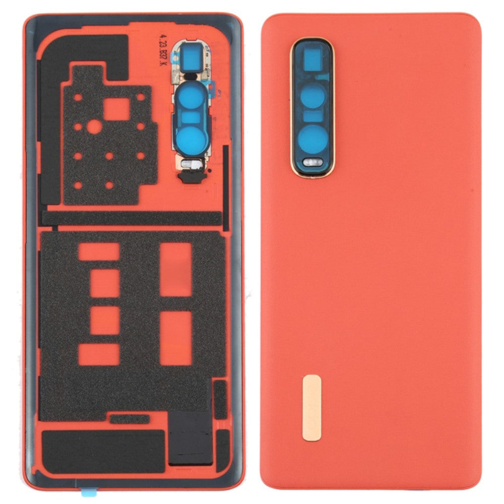 Tapa Bateria Back Cover + Lente Camara Oppo Find X2 Pro CPH2025 PDEM30 Naranja