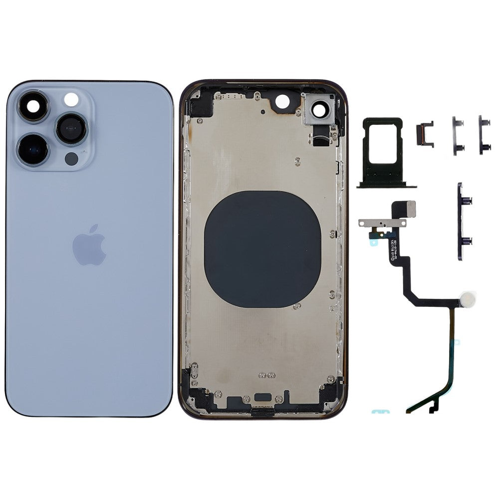 Carcasa Chasis Tapa Bateria Apple iPhone XR (Estilo iPhone 13 Pro) Azul