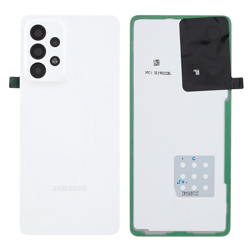 Cache Batterie Cache Arrière + Lentille Caméra Arrière Samsung Galaxy A53 5G A536 Blanc