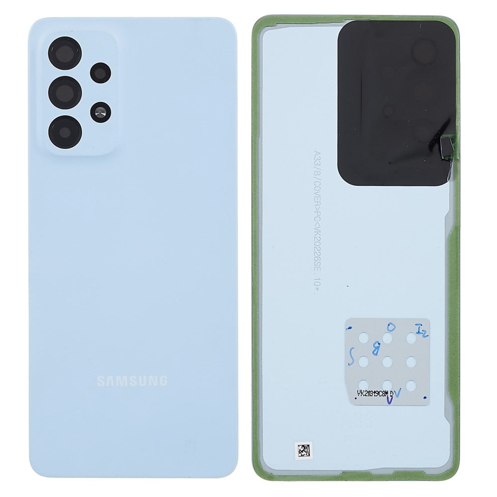 Cache Batterie Cache Arrière + Lentille Caméra Arrière Samsung Galaxy A33 5G A336 Bleu