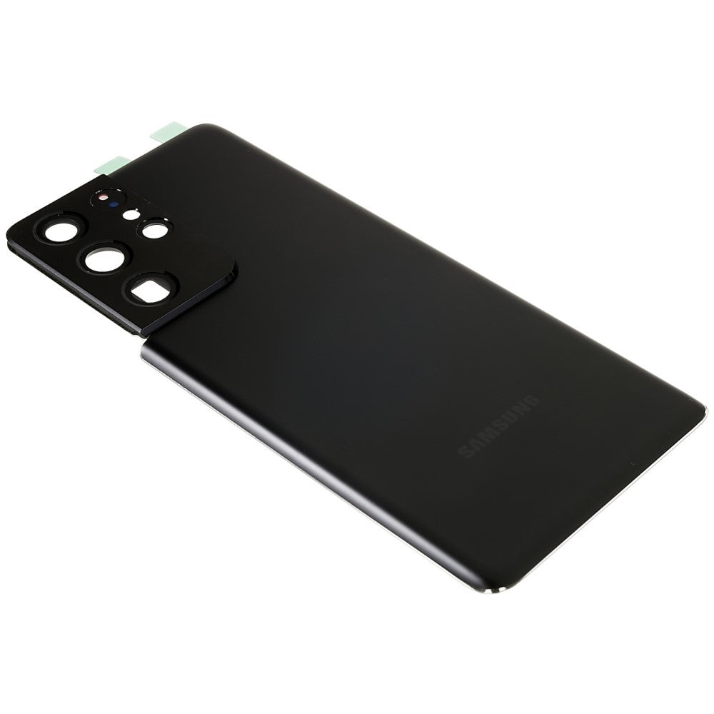 Tapa Bateria + Lente Camara Trasera Samsung Galaxy S21 Ultra 5G G998 Negro