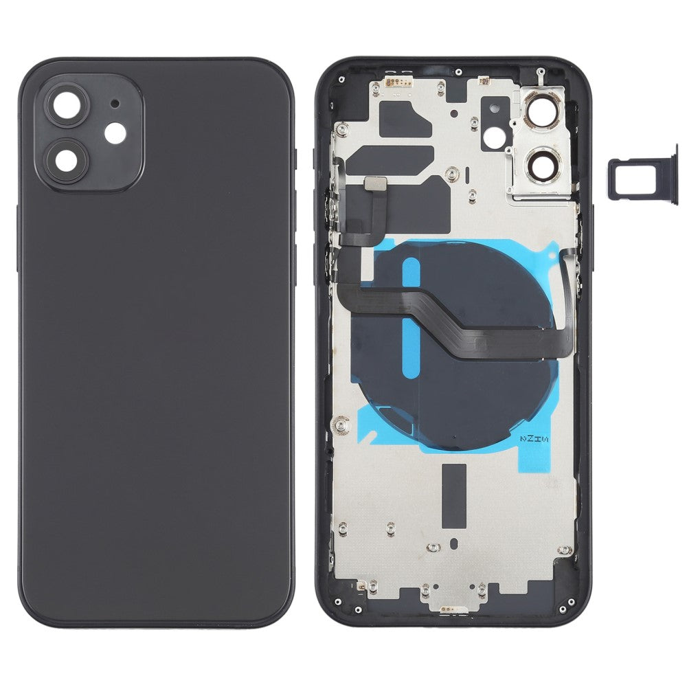 Châssis Cover Battery Cover + Pièces Apple iPhone 12 Noir