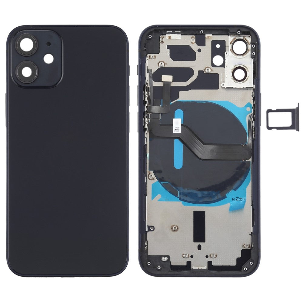 Carcasa Chasis Tapa Bateria + Piezas Apple iPhone 12 Mini Negro