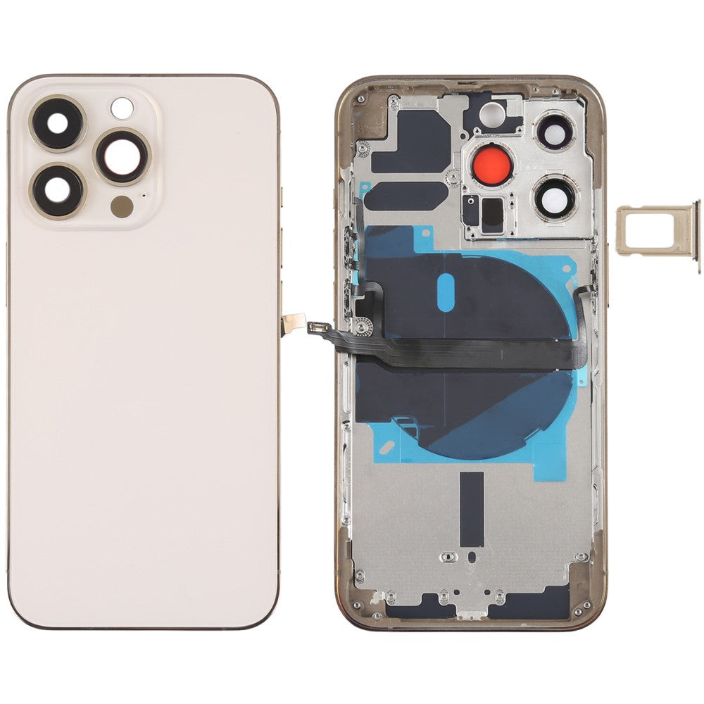 Carcasa Chasis Tapa Bateria + Piezas Apple iPhone 13 Pro Dorado