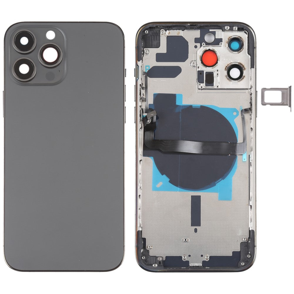 Carcasa Chasis Tapa Bateria + Piezas Apple iPhone 13 Pro Max Negro