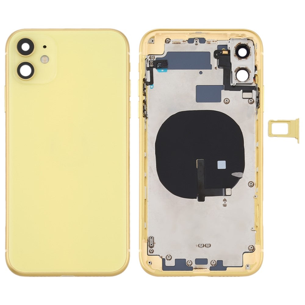 Carcasa Chasis Tapa Bateria + Piezas Apple iPhone 11 Amarillo