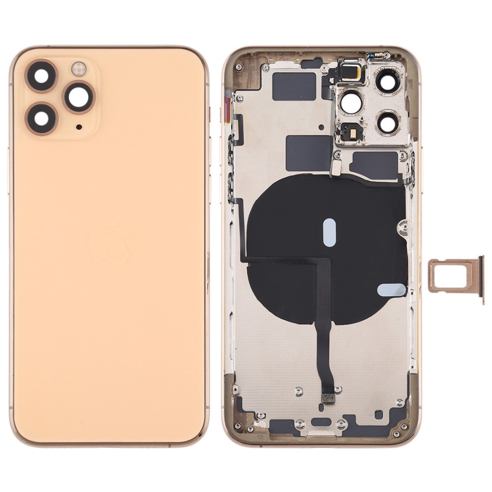 Carcasa Chasis Tapa Bateria + Piezas Apple iPhone 11 Pro Dorado