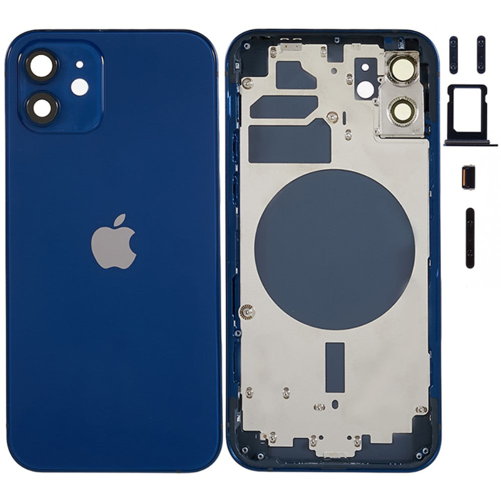 Cache batterie du boîtier de châssis (avec logo CE) iPhone 12 Bleu