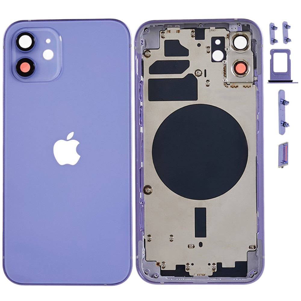 Cache batterie du boîtier de châssis (avec logo CE) iPhone 12 Violet