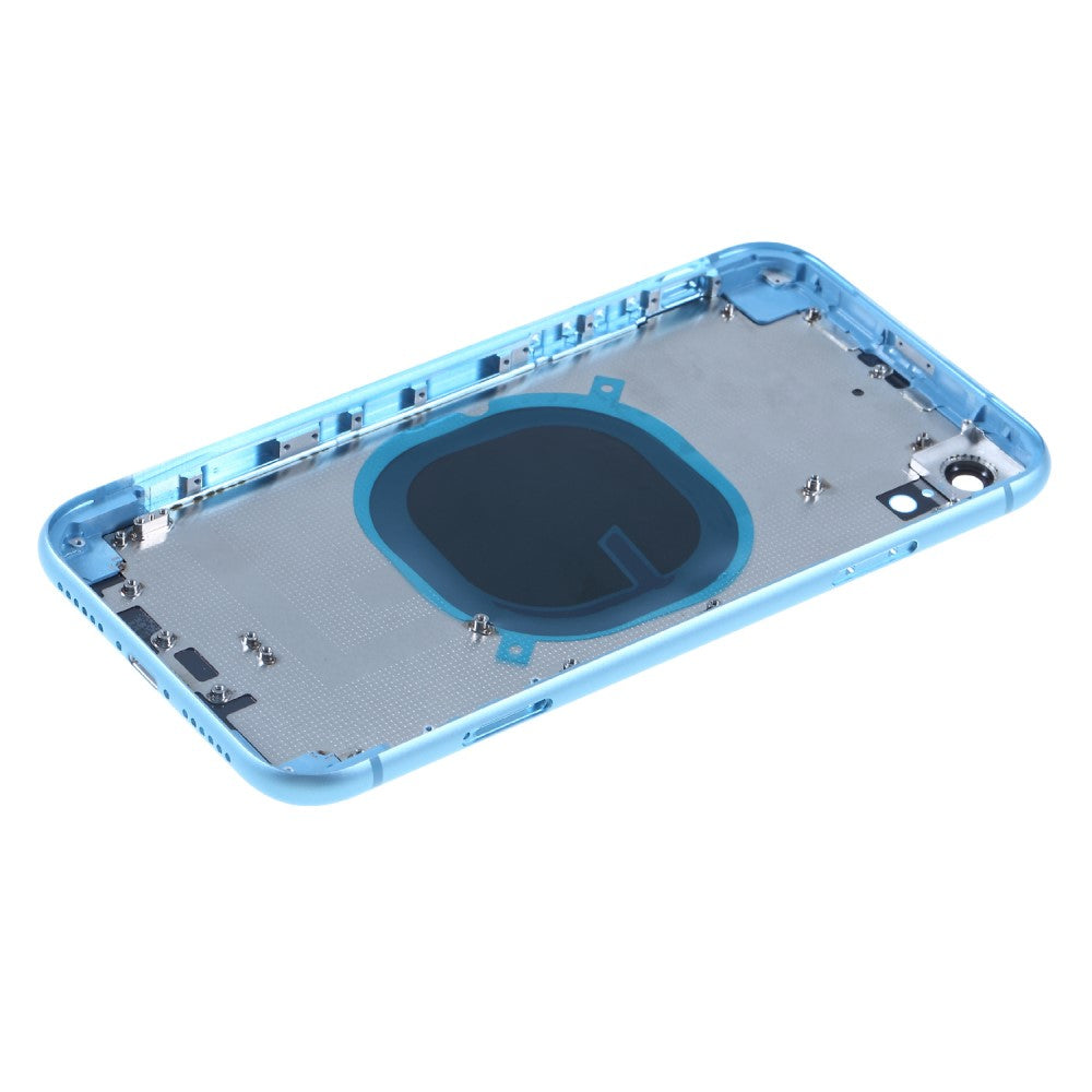 Cache batterie du boîtier de châssis (avec logo CE) iPhone XR Bleu