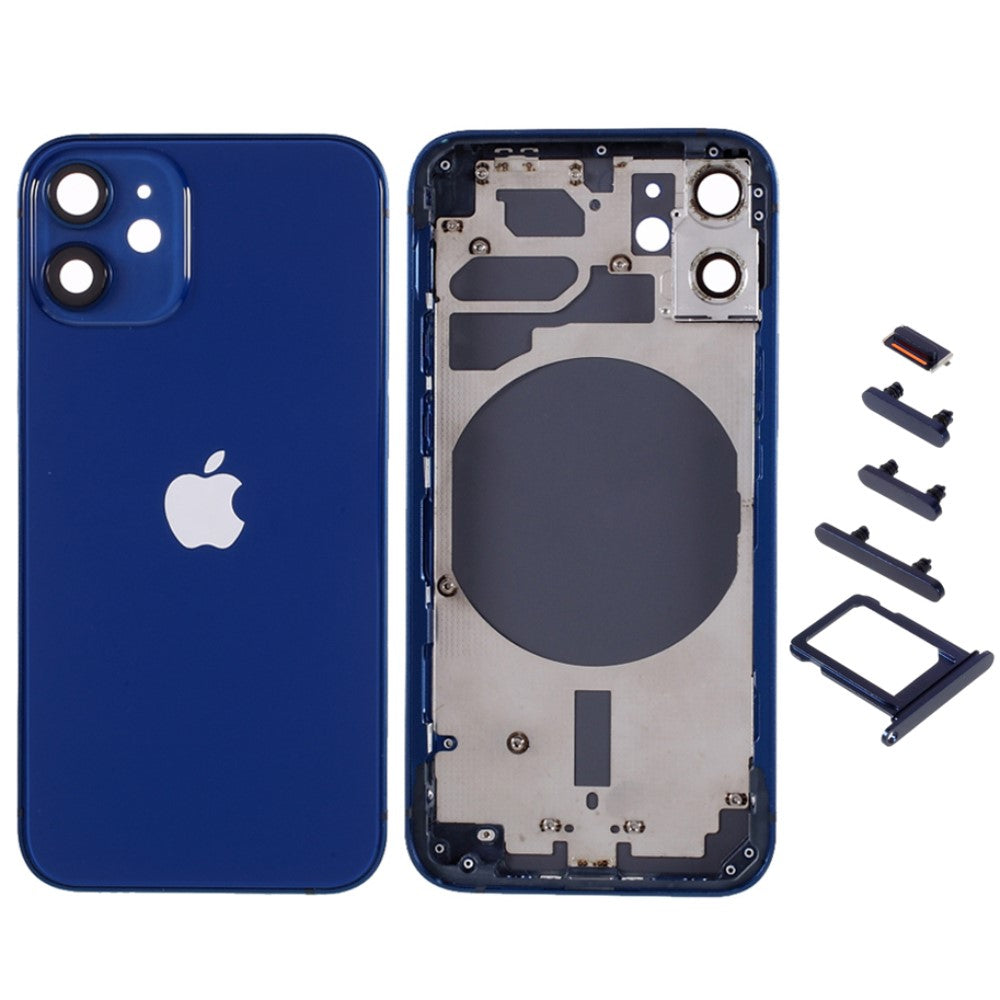 Cache batterie du boîtier de châssis (avec logo CE) iPhone 12 Mini Bleu
