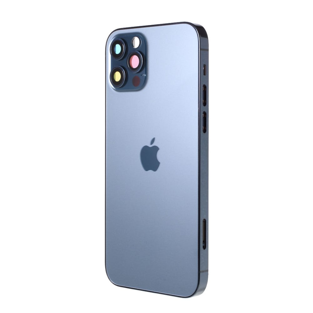 Cache batterie du boîtier de châssis (avec logo CE) iPhone 12 Pro Bleu