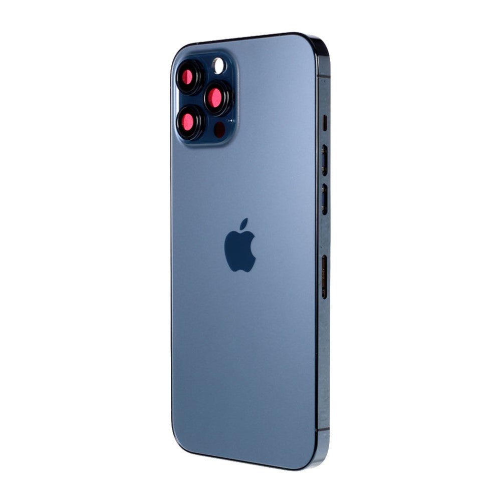 Cache batterie du boîtier de châssis (avec logo CE) iPhone 12 Pro Max Bleu