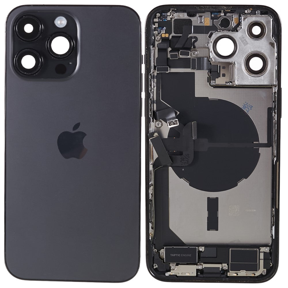 Carcasa Chasis Tapa Bateria + Piezas iPhone 14 Pro Max Negro