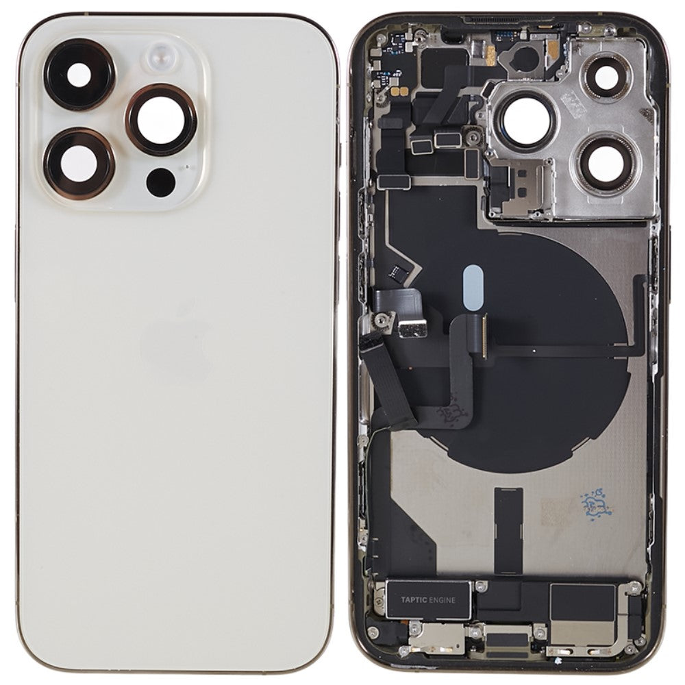 Carcasa Chasis Tapa Bateria + Piezas iPhone 14 Pro Dorado