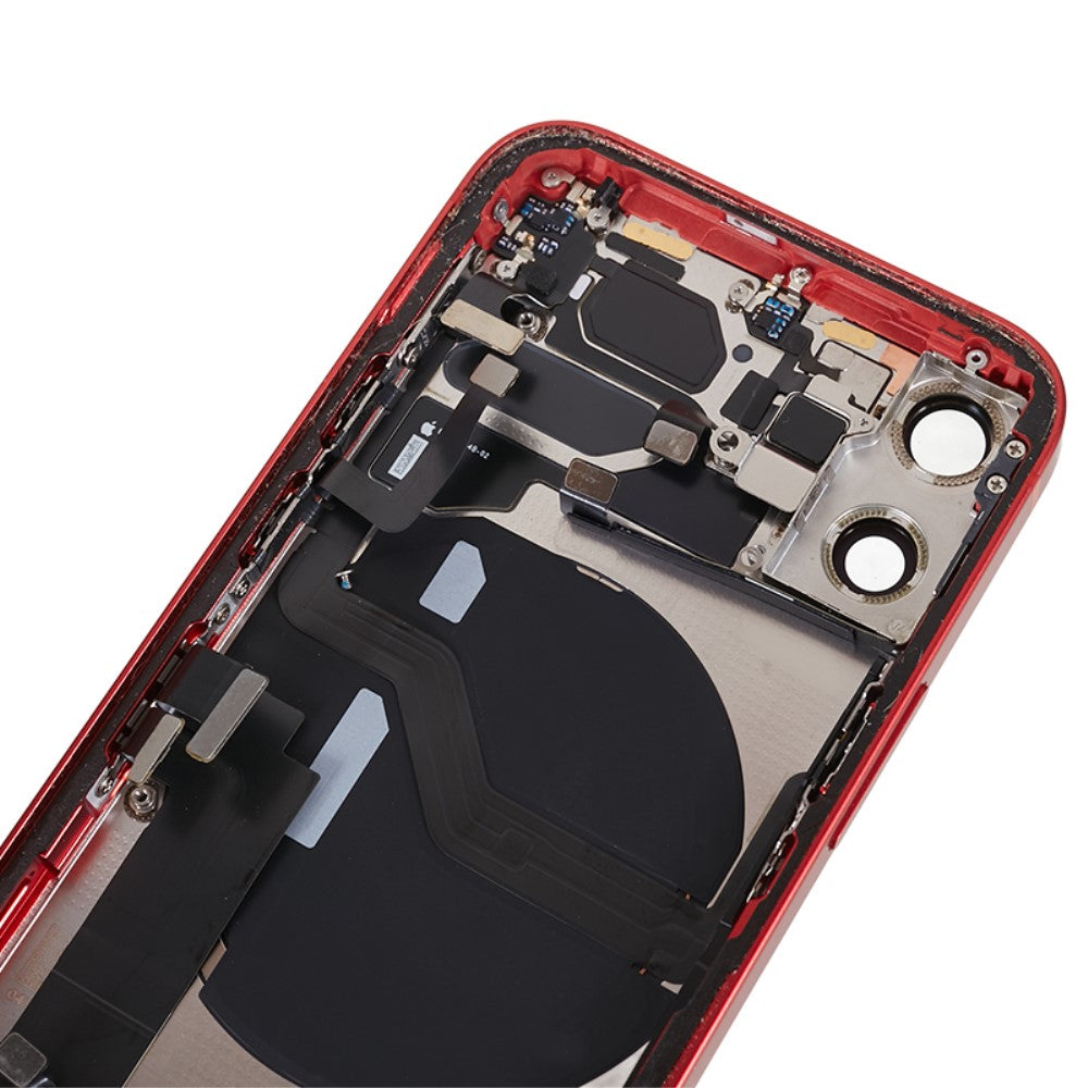 Carcasa Chasis Tapa Bateria + Piezas iPhone 12 Mini Rojo