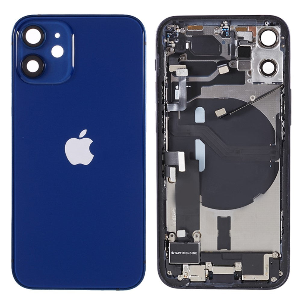 Carcasa Chasis Tapa Bateria + Piezas iPhone 12 Mini Azul