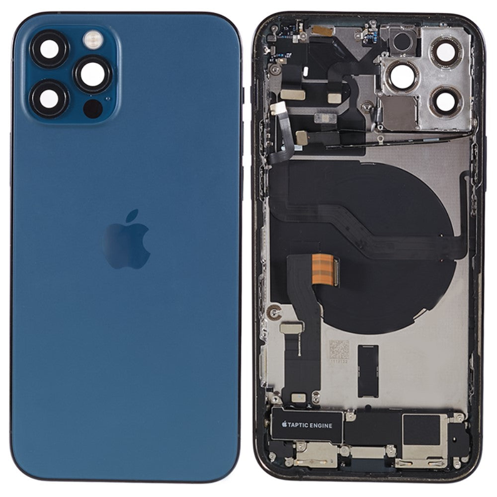 Carcasa Chasis Tapa Bateria + Piezas iPhone 12 Pro Azul