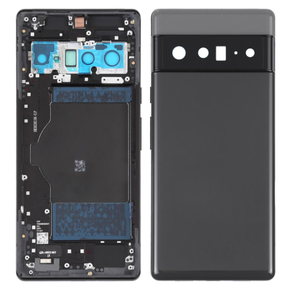 Tapa Bateria Back Cover + Lente Camara Trasera Google Pixel 6 Pro 5G Negro