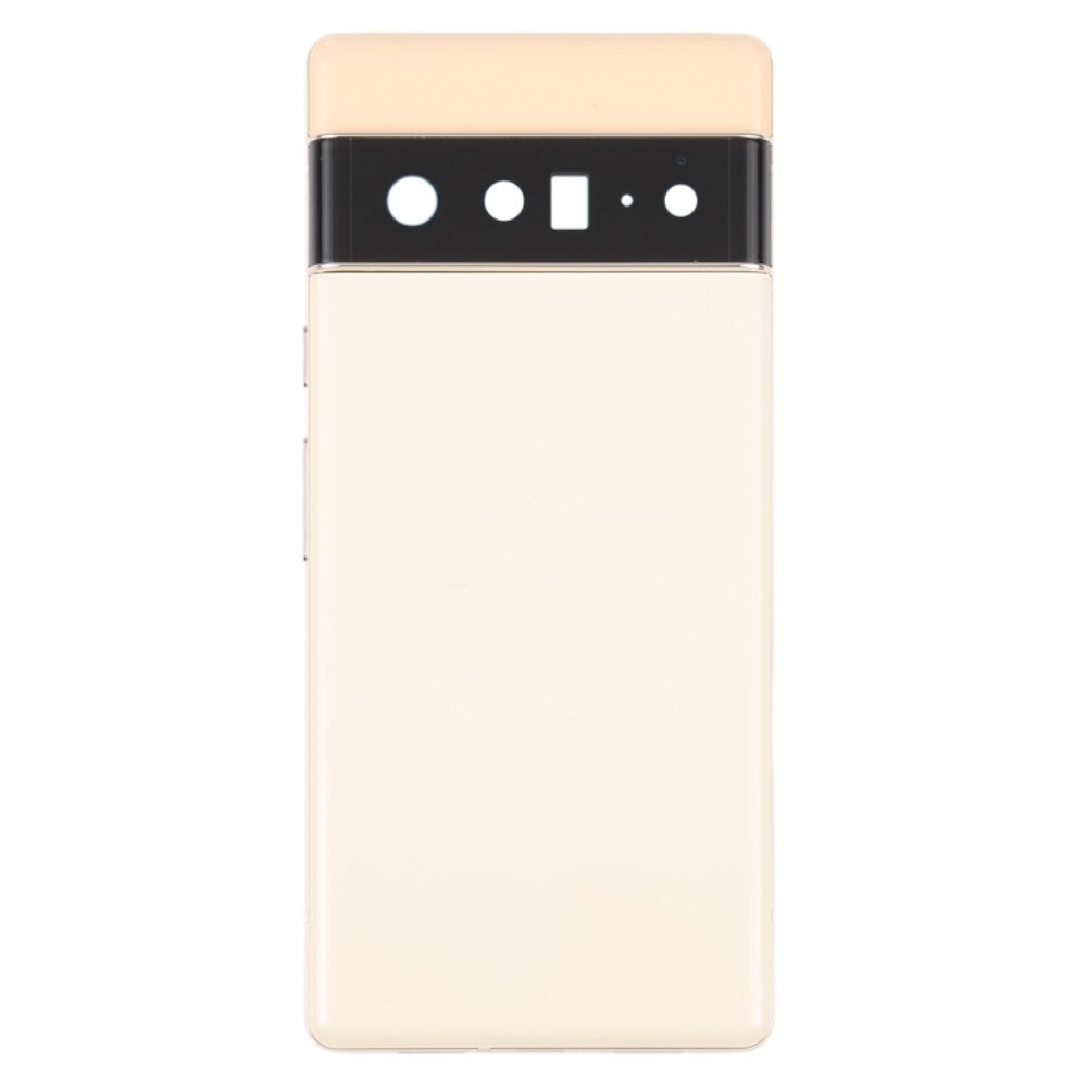 Tapa Bateria Back Cover + Lente Camara Trasera Google Pixel 6 Pro 5G Dorado