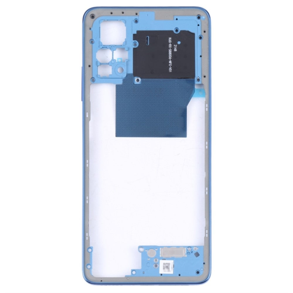 Cadre de couverture arrière du châssis Xiaomi Poco X4 Pro 5G / Note 11E Pro 5G bleu foncé