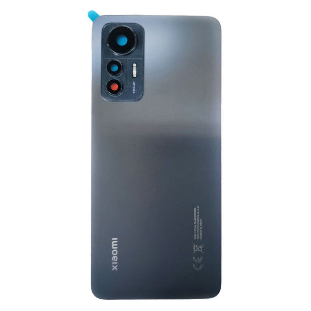 Tapa Bateria Back Cover + Lente Camara Trasera Xiaomi 12 Lite 5G Negro