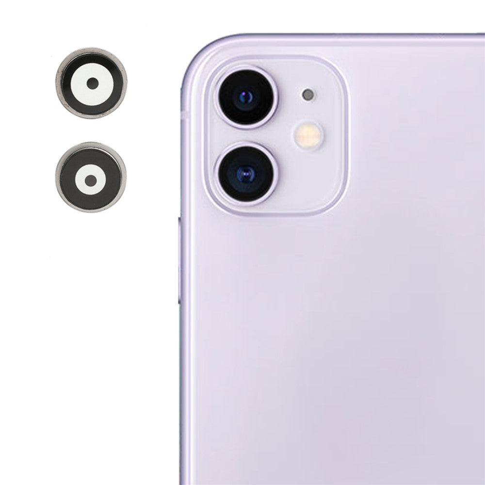 Couvercle d'objectif de caméra arrière (verre uniquement) Apple iPhone 11 Blanc