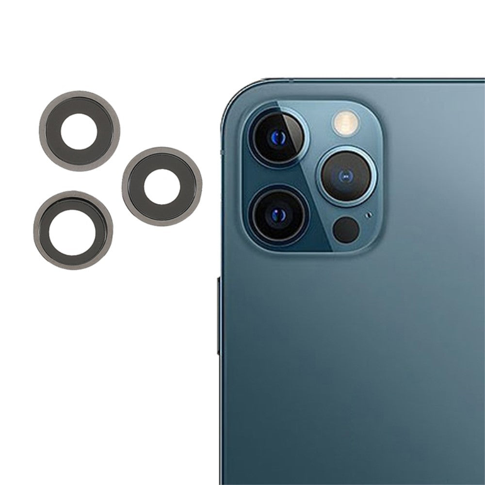 Couvercle d'objectif de caméra arrière (verre uniquement) Apple iPhone 12 Pro Noir