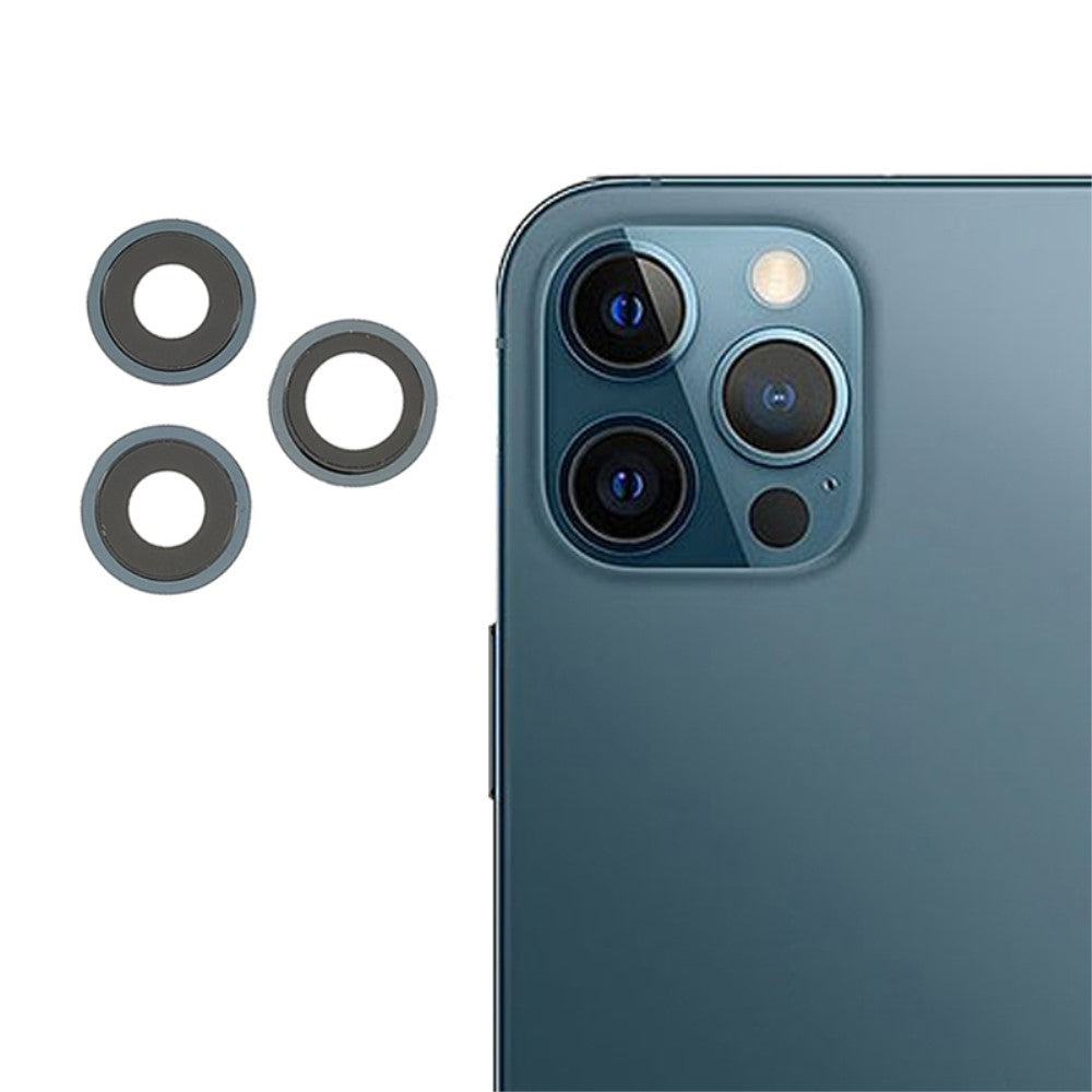 Couvercle d'objectif de caméra arrière (verre uniquement) Apple iPhone 12 Pro Bleu