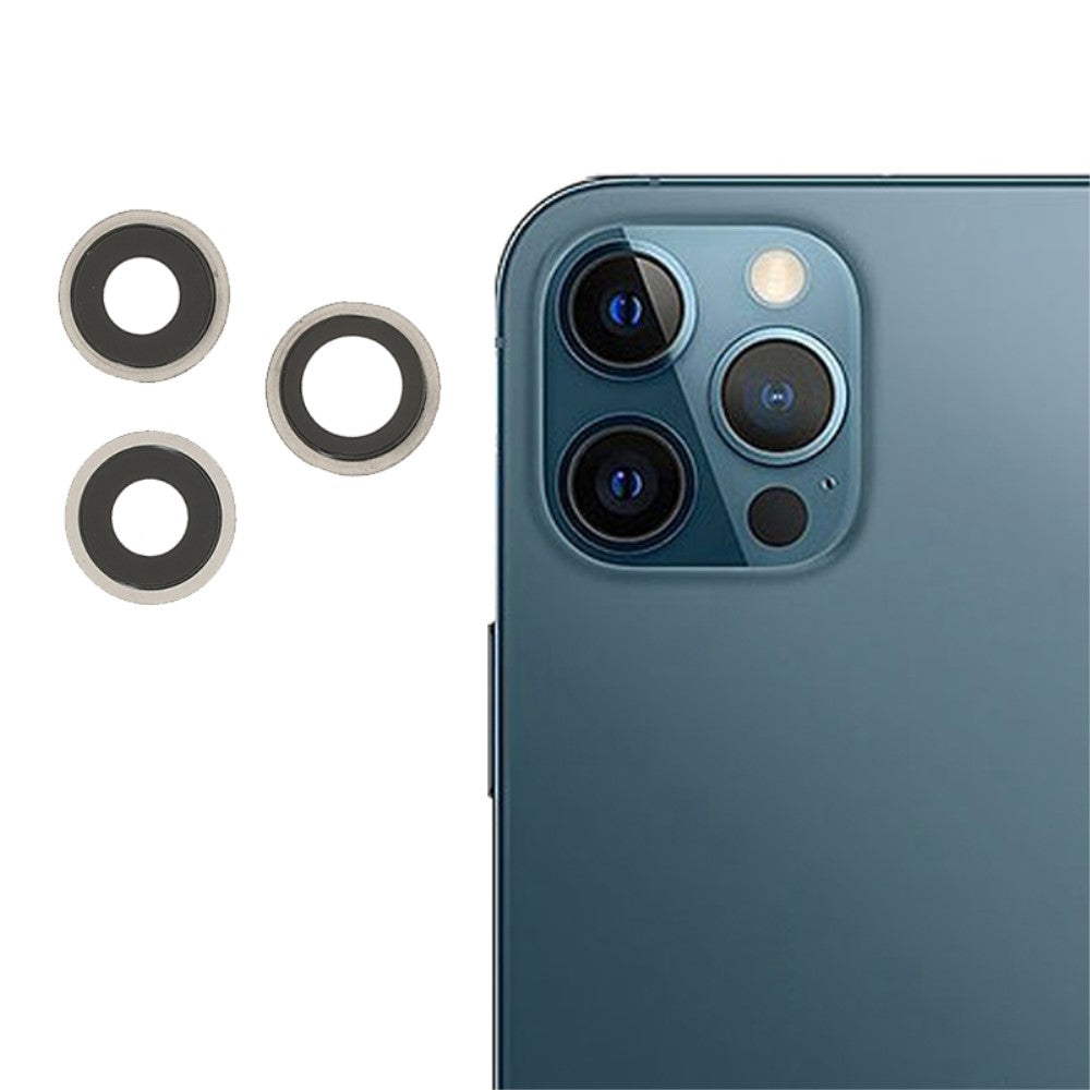 Couvercle d'objectif de caméra arrière (verre uniquement) Apple iPhone 12 Pro Argent