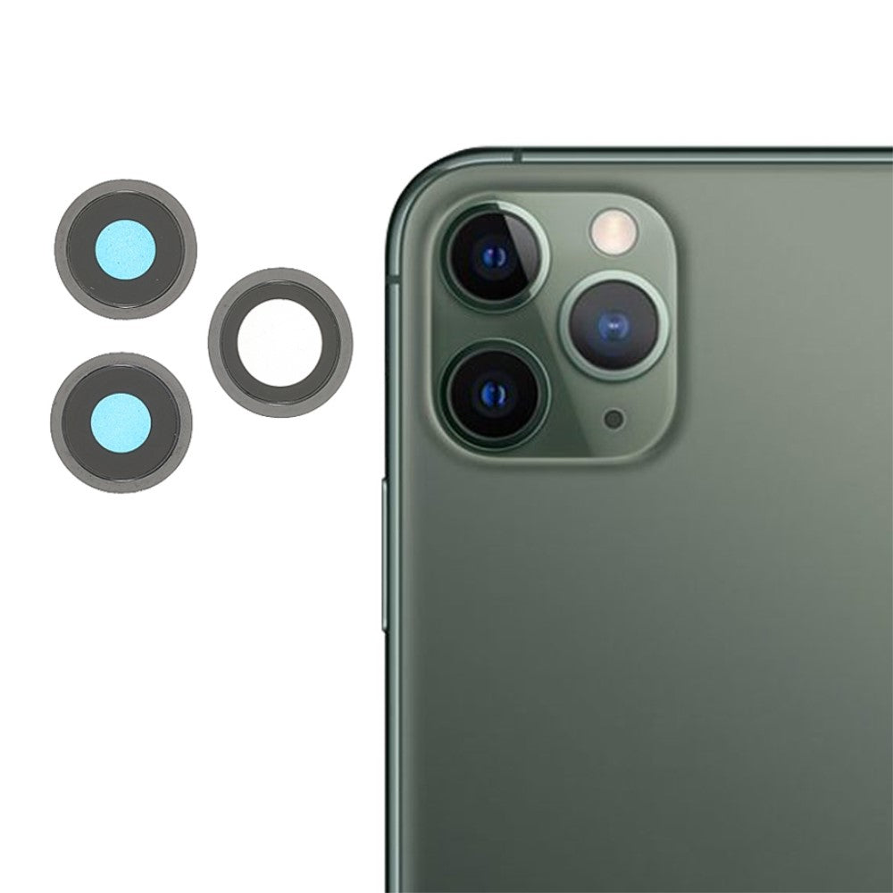 Couvercle d'objectif de caméra arrière uniquement en verre Apple iPhone 11 Pro / 11 Pro Max Gris