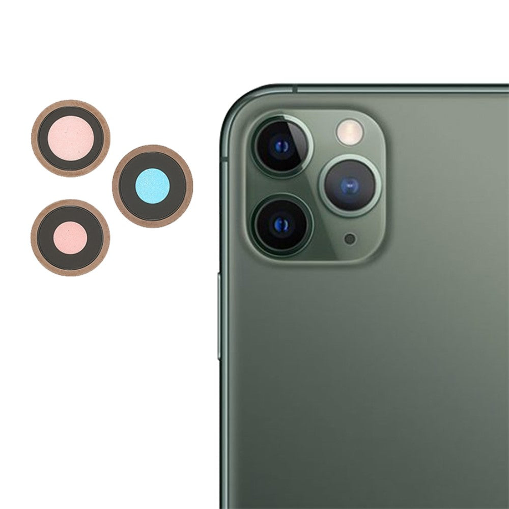 Couvercle d'objectif de caméra arrière (verre) Apple iPhone 11 Pro / 11 Pro Max Or
