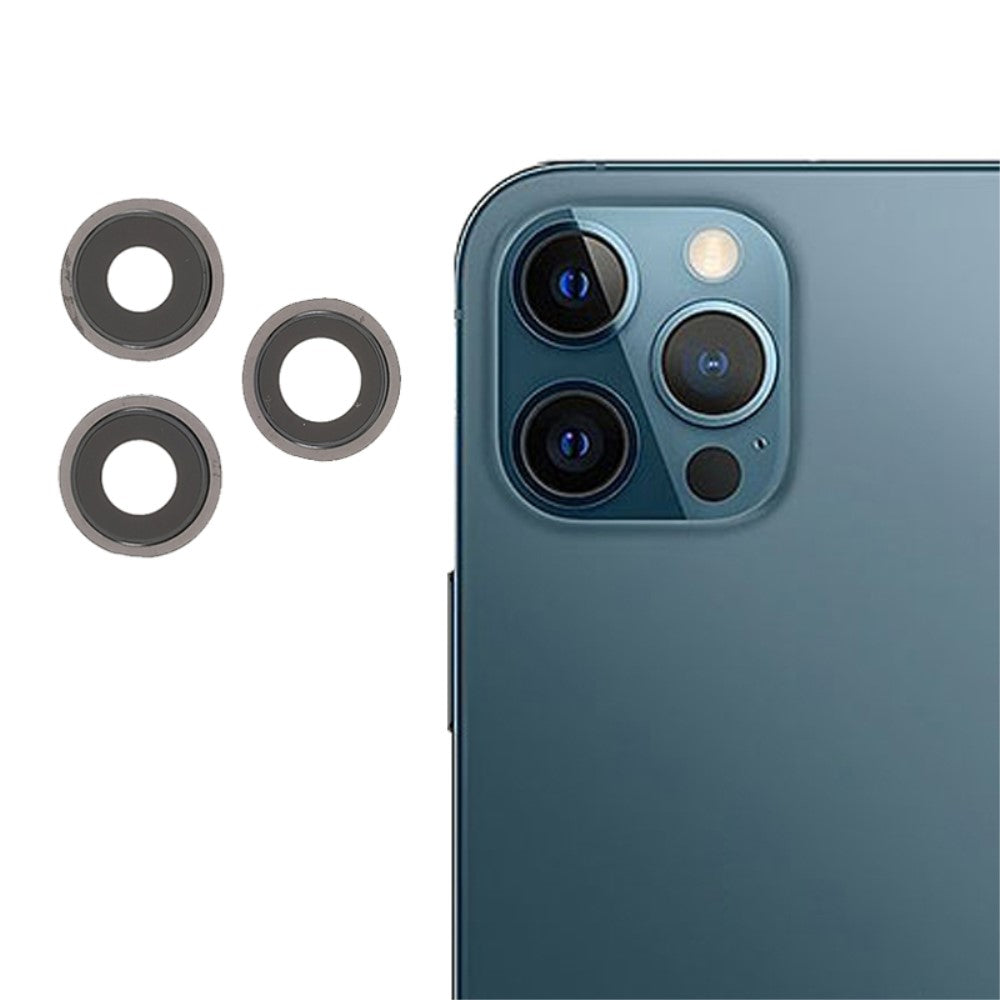 Couvercle d'objectif de caméra arrière (verre uniquement) Apple iPhone 12 Pro Max Gris