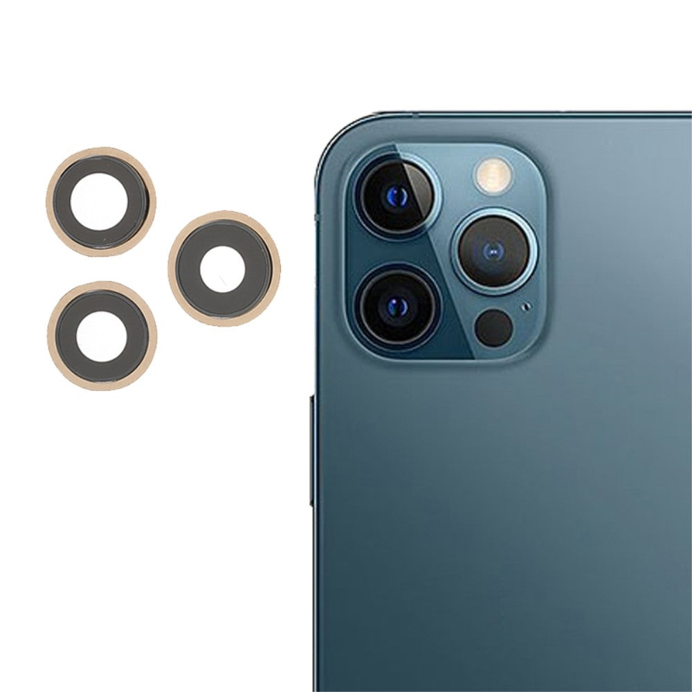 Couvercle d'objectif de caméra arrière (verre uniquement) Apple iPhone 12 Pro Max Or