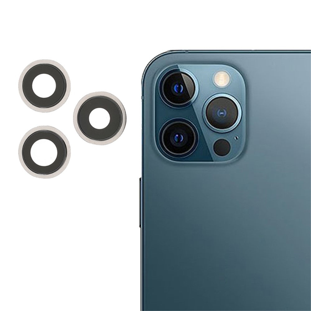 Couvercle d'objectif de caméra arrière (verre uniquement) Apple iPhone 12 Pro Max Argent
