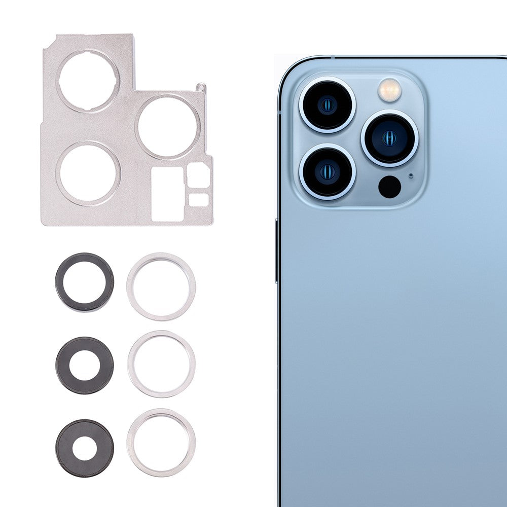 Cache Objectif Caméra Arrière Apple iPhone 13 Pro Max Argent
